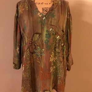 Olive Green Tunic by Tianello Size OX